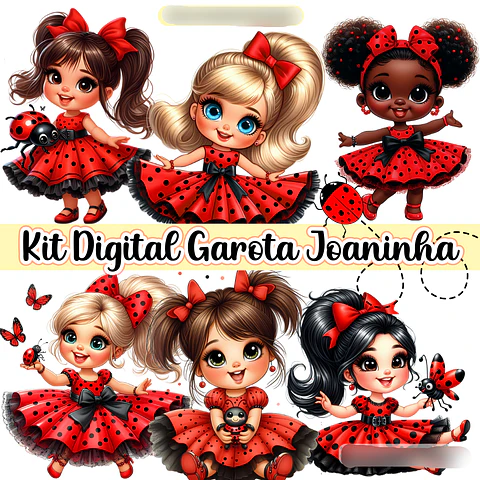 Kit Digital Joaninha Menina