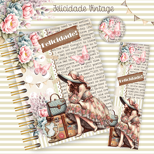 Arquivo Encadernação Agendas 15X15 Meninas Floral - Caderno A5 - CRYS