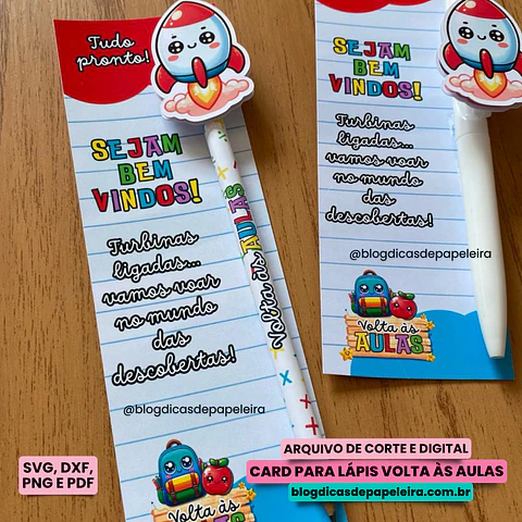Arquivo card para lápis volta ás aulas