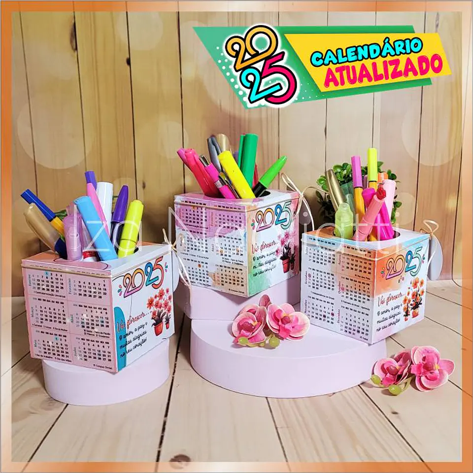 Arquivo Porta Caneca com Calendário 2025 2