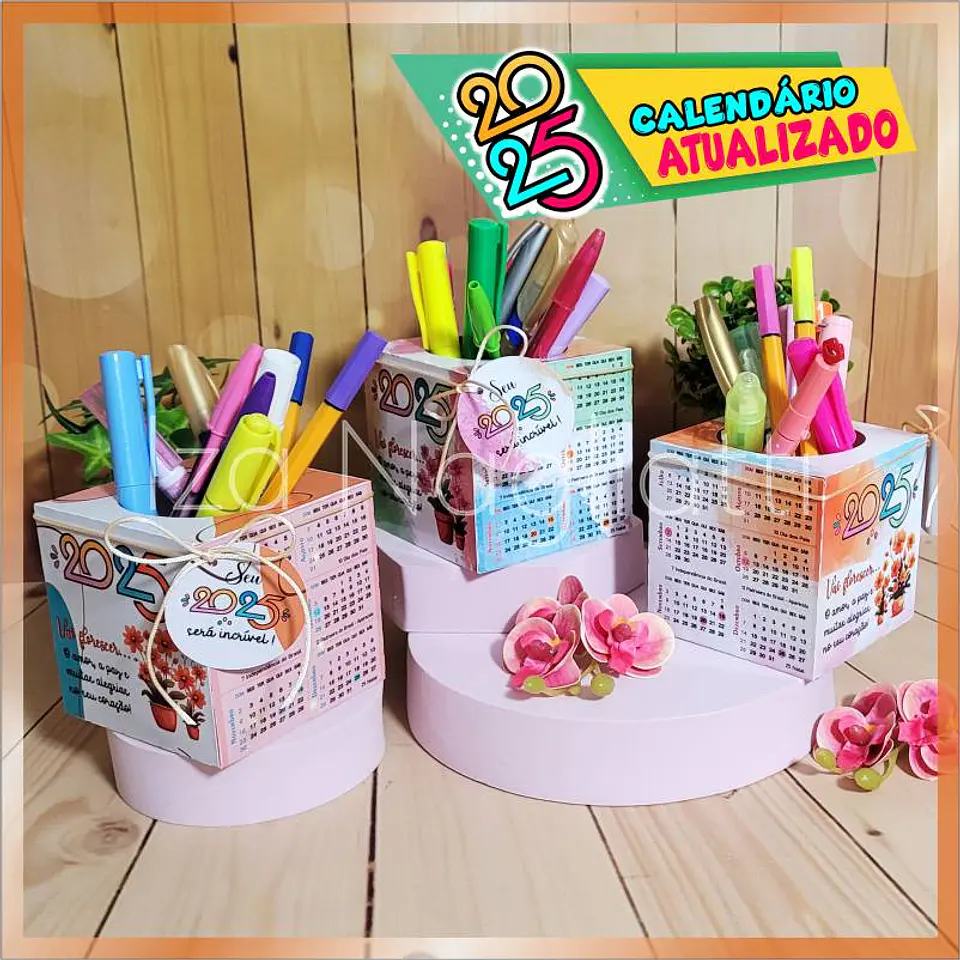 Arquivo Porta Caneca com Calendário 2025 3