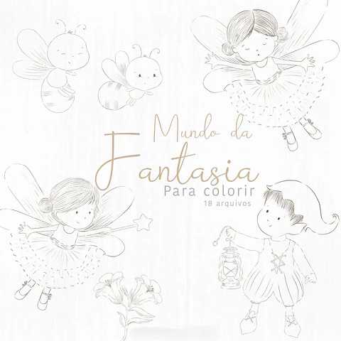 Kit Digital Mundo da Fantasia - Para Colorir