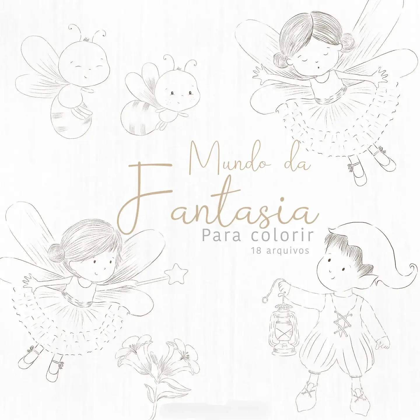 Kit Digital Mundo da Fantasia - Para Colorir 1