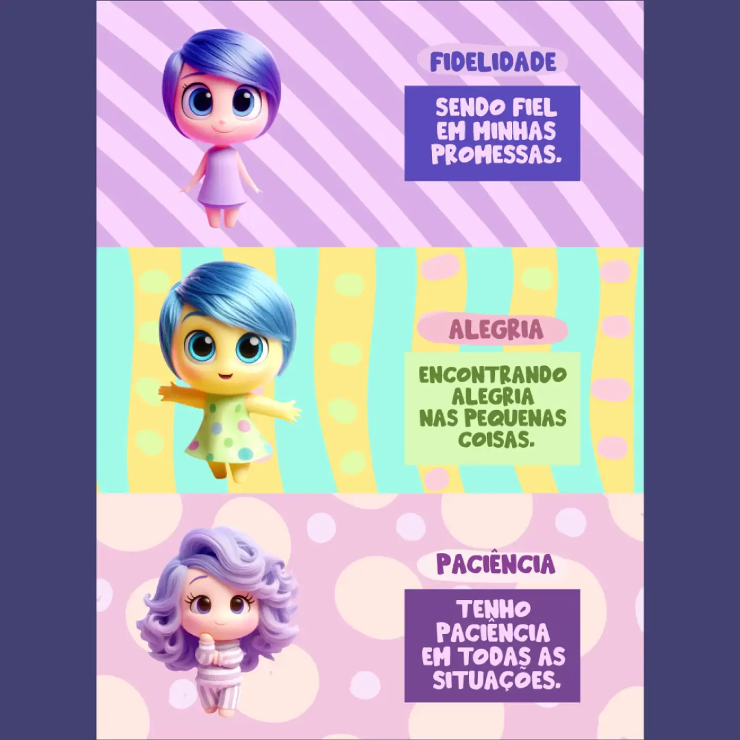 Kit Digital Frutos do Espírito Menina - Divertidamente 2