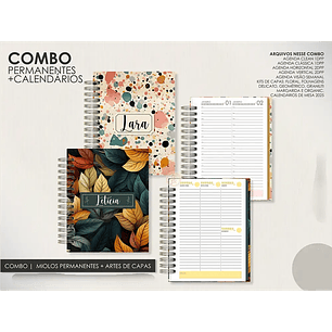 Arquivo Encadernação Super Combo Agendas Permanentes + Calendários + Kit Capas - LÊ