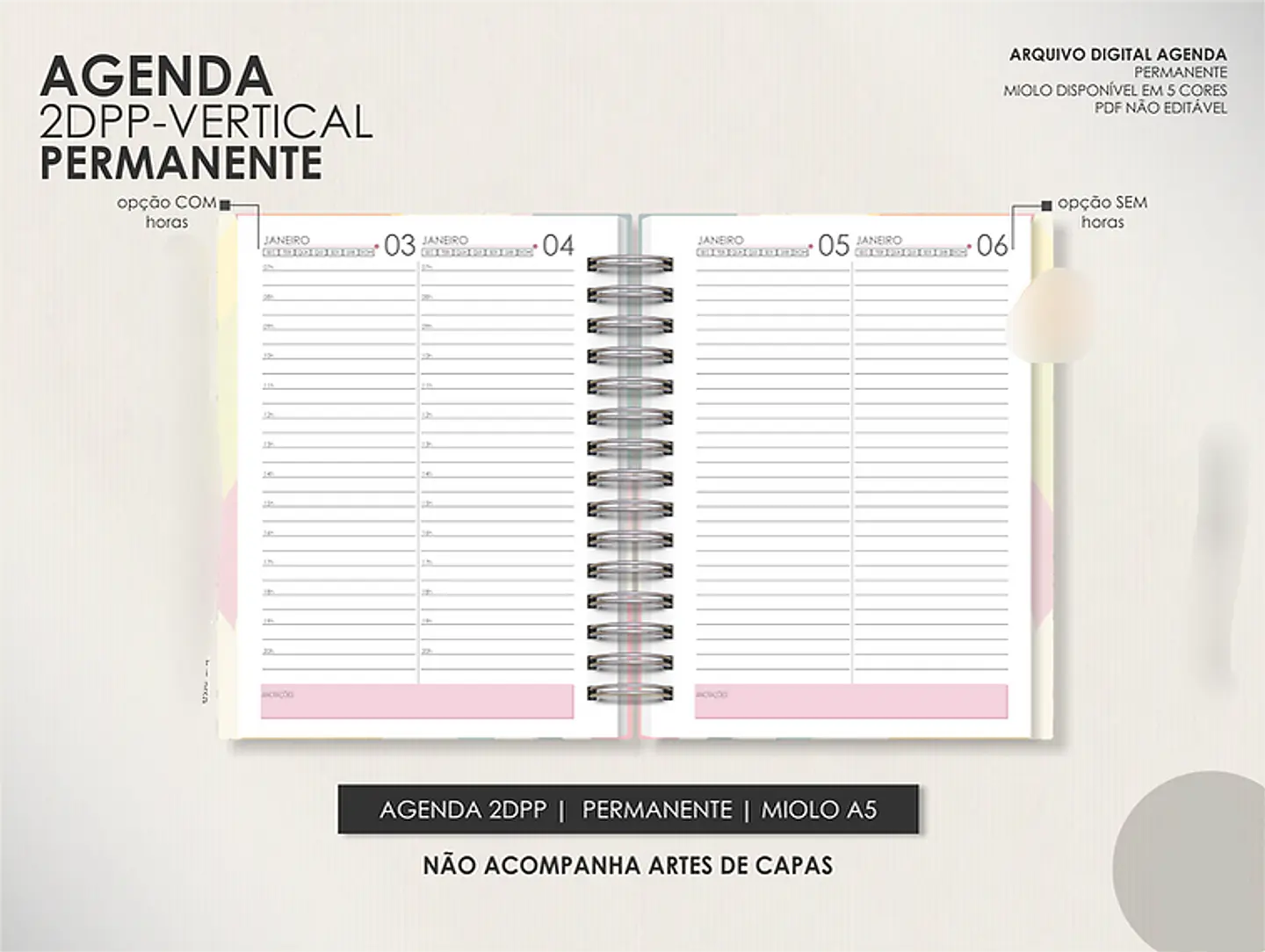 Arquivo Encadernação Super Combo Agendas Permanentes + Calendários + Kit Capas - LÊ 2