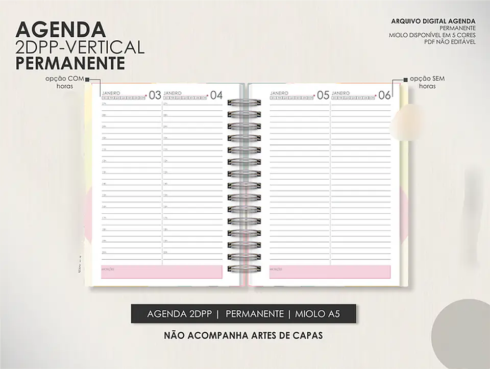 Arquivo Encadernação Super Combo Agendas Permanentes + Calendários + Kit Capas - LÊ 2