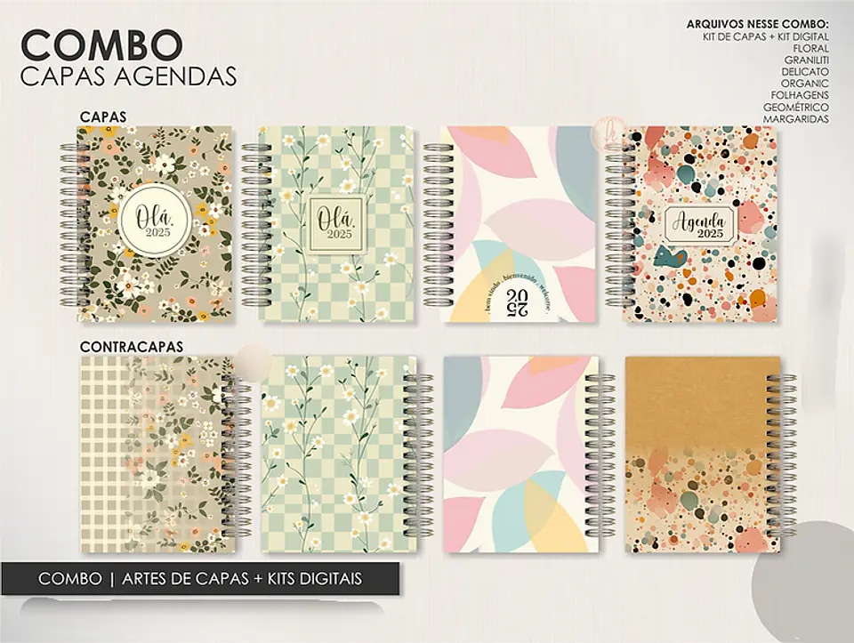 Arquivo Encadernação Super Combo Agendas Permanentes + Calendários + Kit Capas - LÊ 4