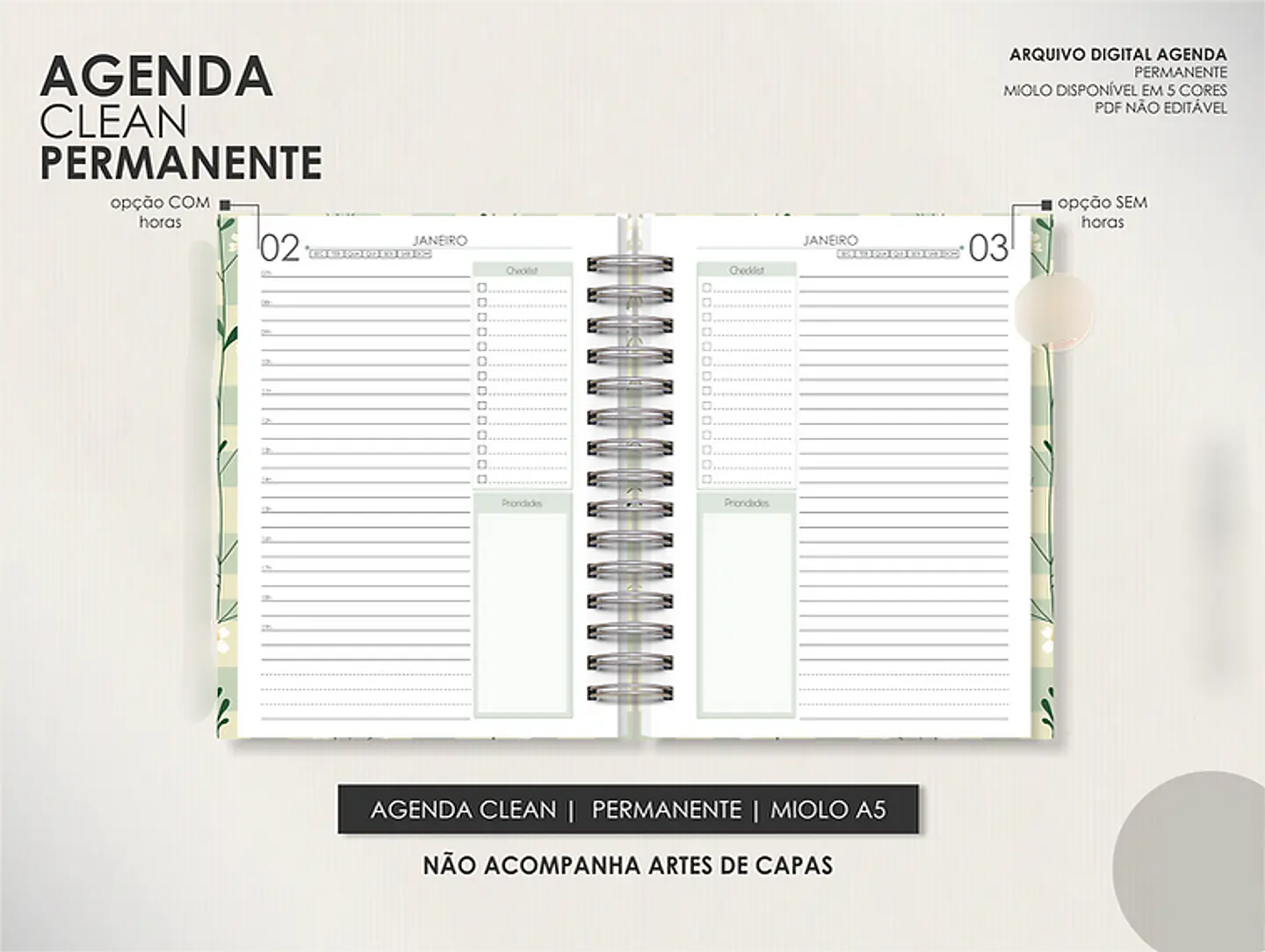 Arquivo Encadernação Super Combo Agendas Permanentes + Calendários + Kit Capas - LÊ 7