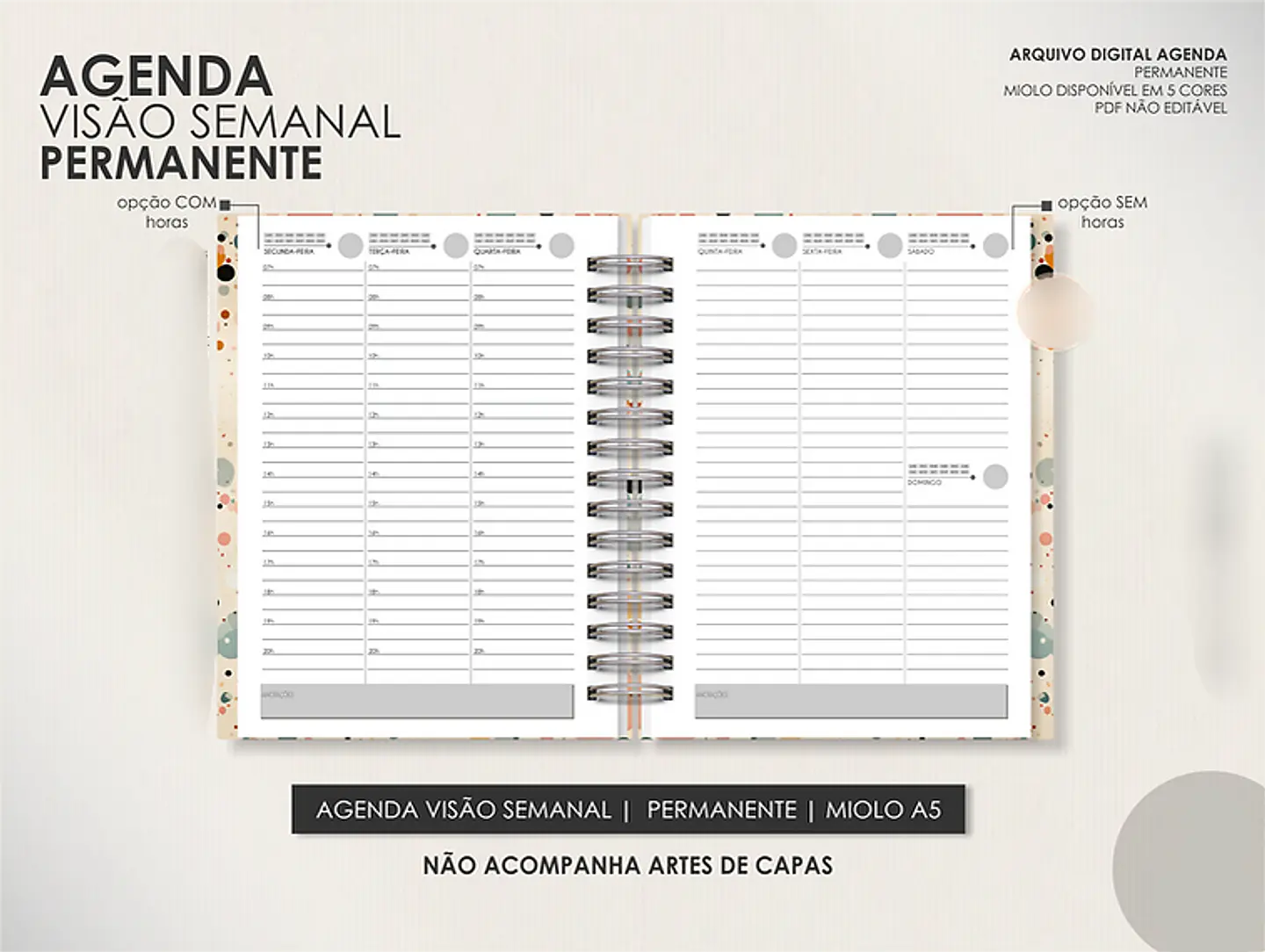 Arquivo Encadernação Super Combo Agendas Permanentes + Calendários + Kit Capas - LÊ 8