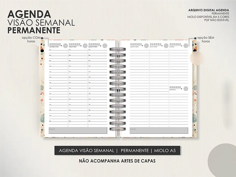 Arquivo Encadernação Super Combo Agendas Permanentes + Calendários + Kit Capas - LÊ 8