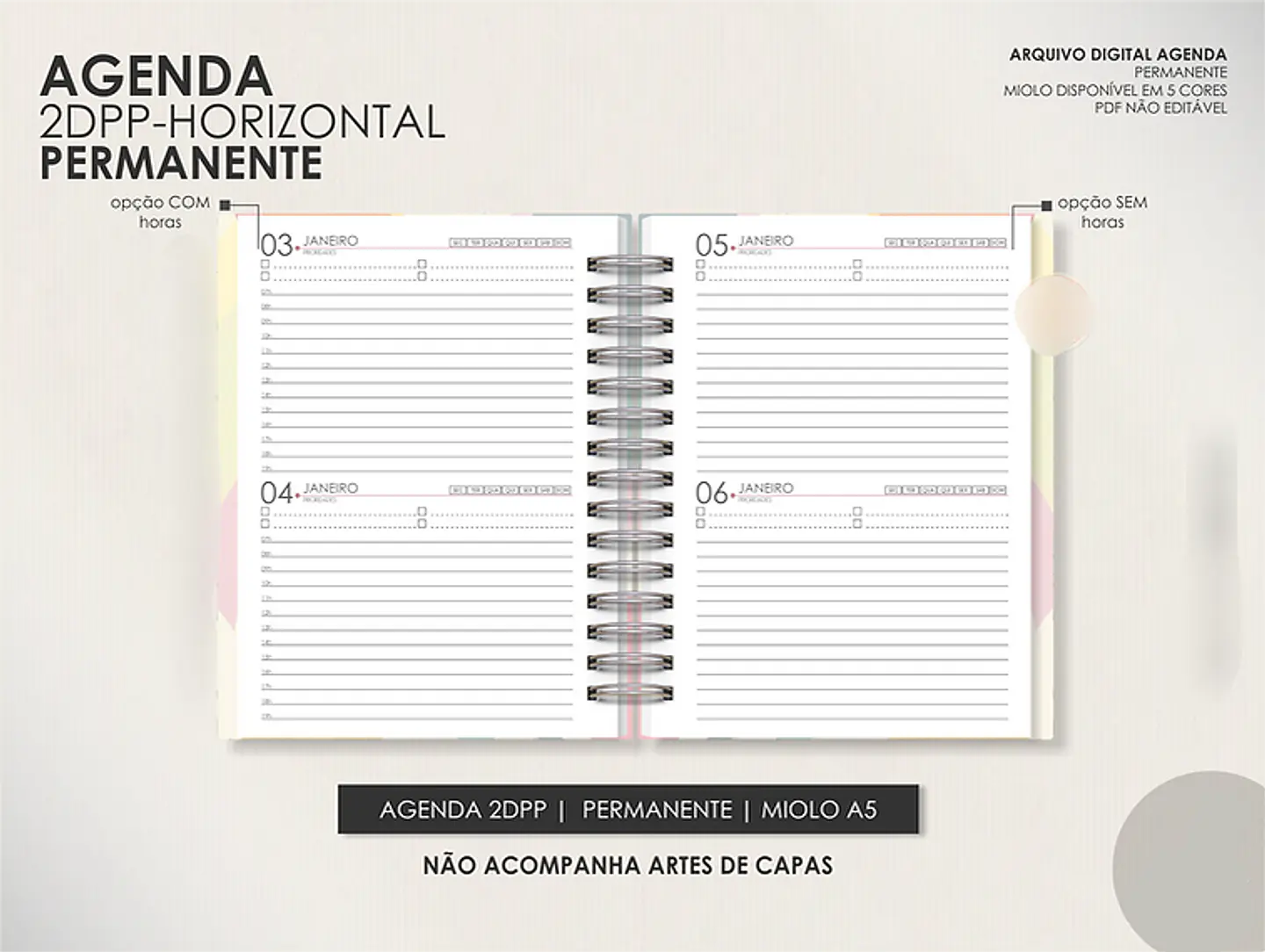Arquivo Encadernação Super Combo Agendas Permanentes + Calendários + Kit Capas - LÊ 9