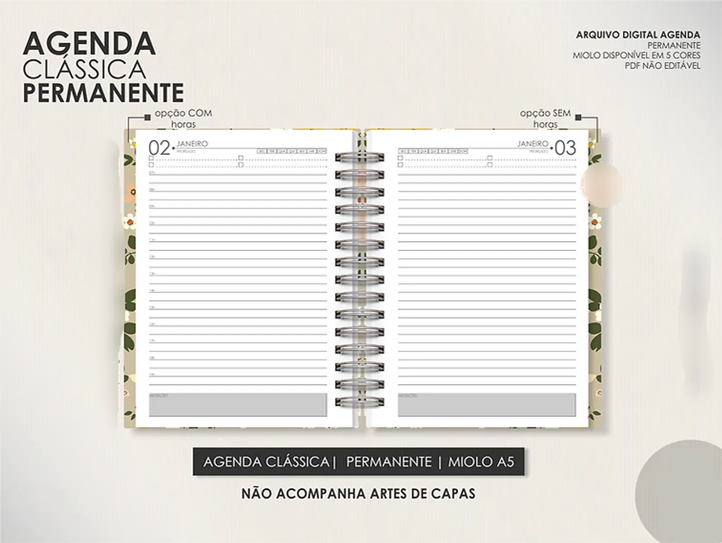 Arquivo Encadernação Super Combo Agendas Permanentes + Calendários + Kit Capas - LÊ 15