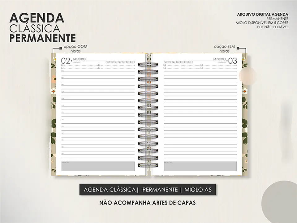 Arquivo Encadernação Super Combo Agendas Permanentes + Calendários + Kit Capas - LÊ 15