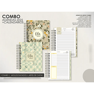 Arquivo Encadernação Super Combo Agendas 2025 + Calendários + Kit Capas 2025 - LÊ