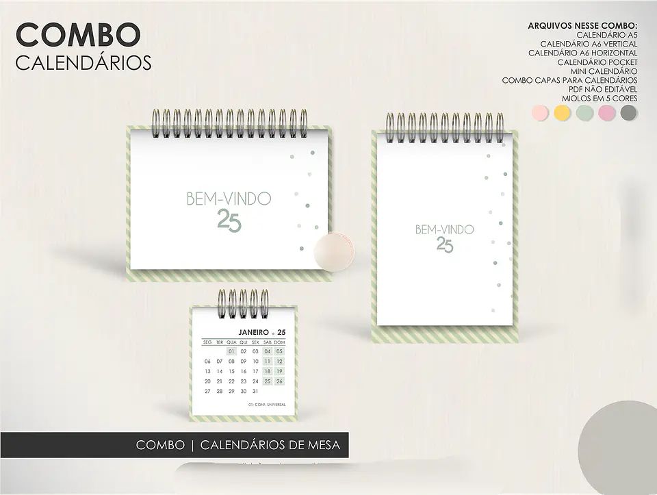 Arquivo Encadernação Super Combo Agendas 2025 + Calendários + Kit Capas 2025 - LÊ 5
