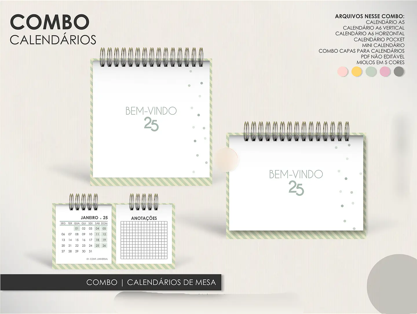Arquivo Encadernação Super Combo Agendas 2025 + Calendários + Kit Capas 2025 - LÊ 9