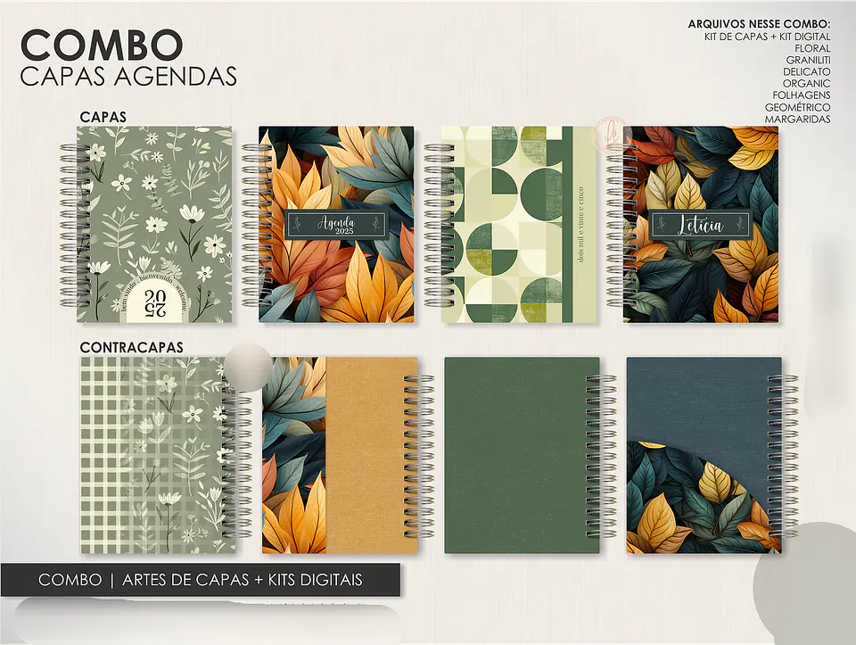 Arquivo Encadernação Super Combo Agendas 2025 + Calendários + Kit Capas 2025 - LÊ 12
