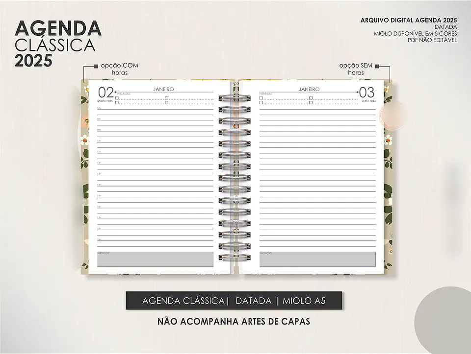Arquivo Encadernação Super Combo Agendas 2025 + Calendários + Kit Capas 2025 - LÊ 13