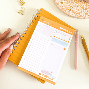 Arquivo Encadernação Bloquinho Planner Diário Amarelo