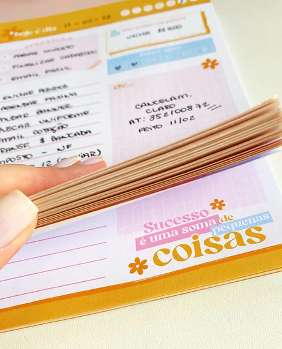 Arquivo Encadernação Bloquinho Planner Diário Amarelo 5