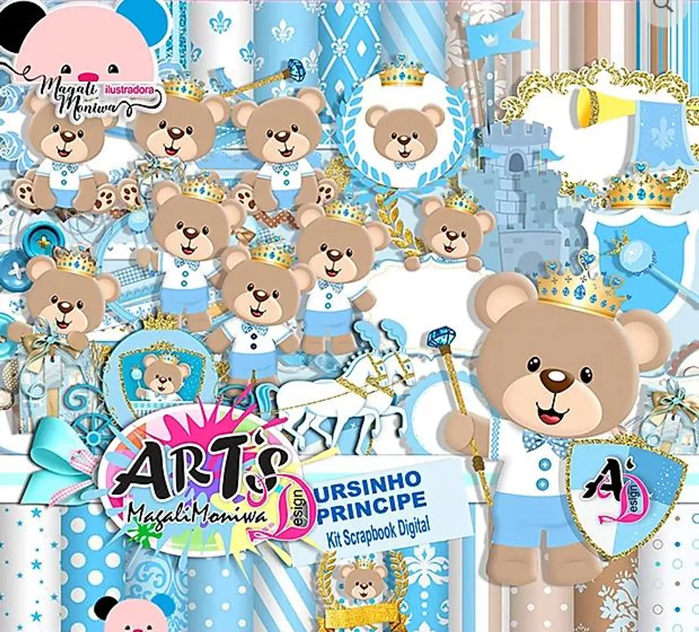Kit Digital Ursinho Principe 1