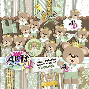 Kit Digital Ursinho Principe verde