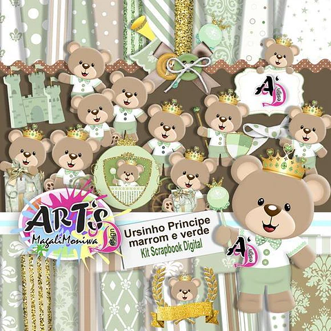 Kit Digital Ursinho Principe verde
