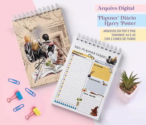 Arquivo Encadernação Planner Diário Happy Potter