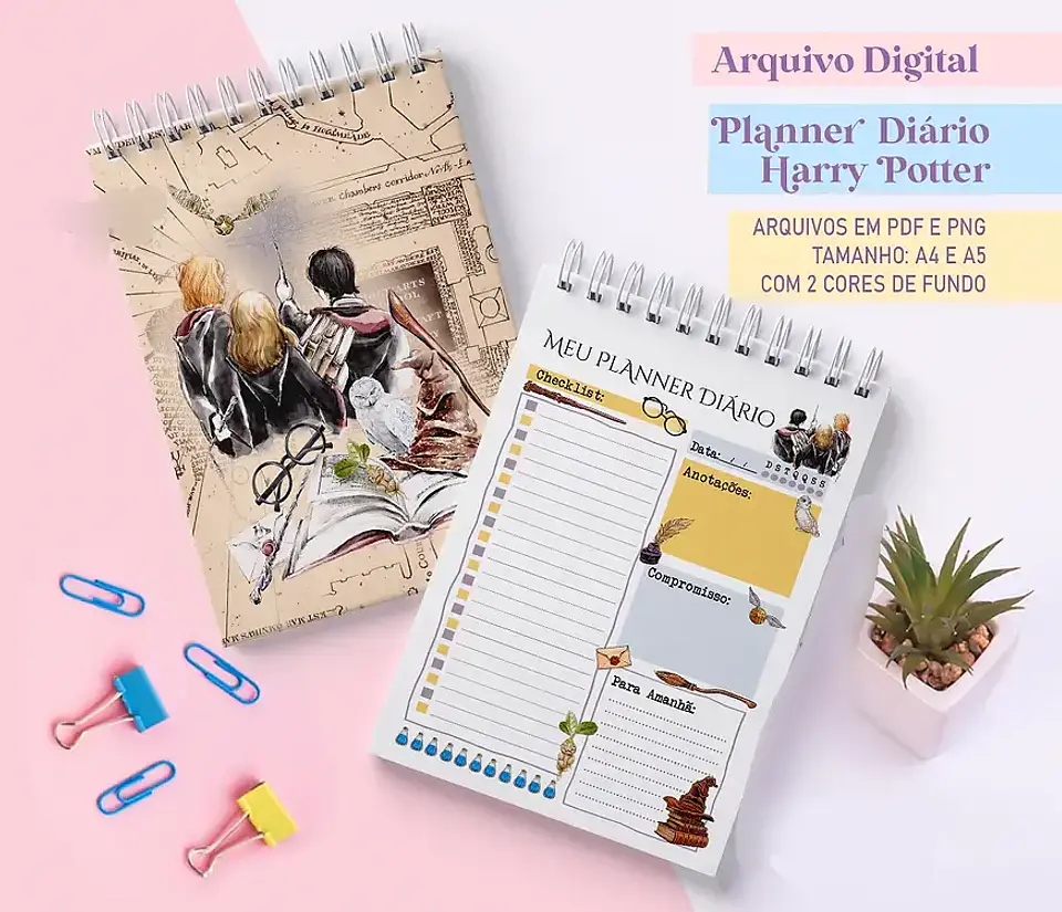 Arquivo Encadernação Planner Diário Happy Potter 1