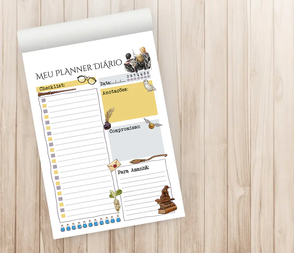 Arquivo Encadernação Planner Diário Happy Potter 2