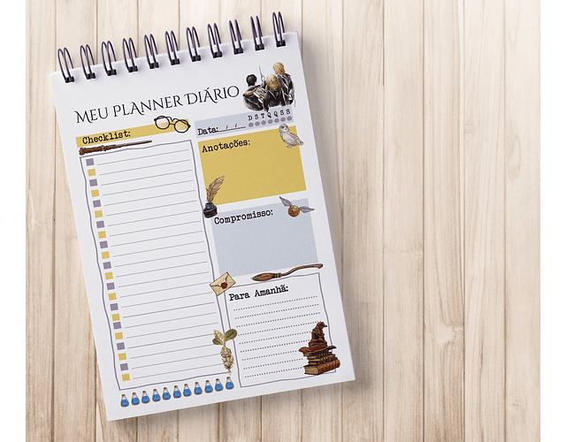 Arquivo Encadernação Planner Diário Happy Potter