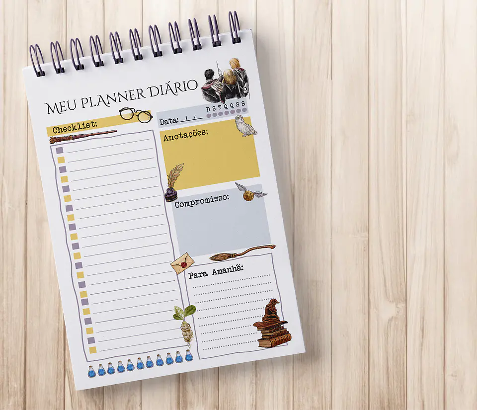 Arquivo Encadernação Planner Diário Happy Potter 4