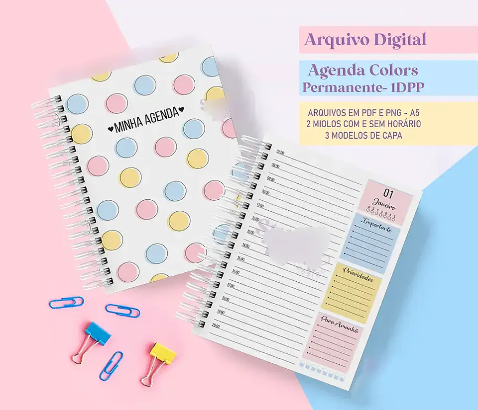 Arquivo Encadernação Agenda Permanente Collors 1DPP - RAFA 2