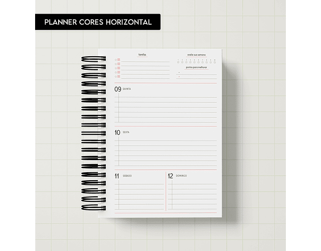 Arquivo Combo Miolo Planner Cores 2025 Horizontal - Trilha