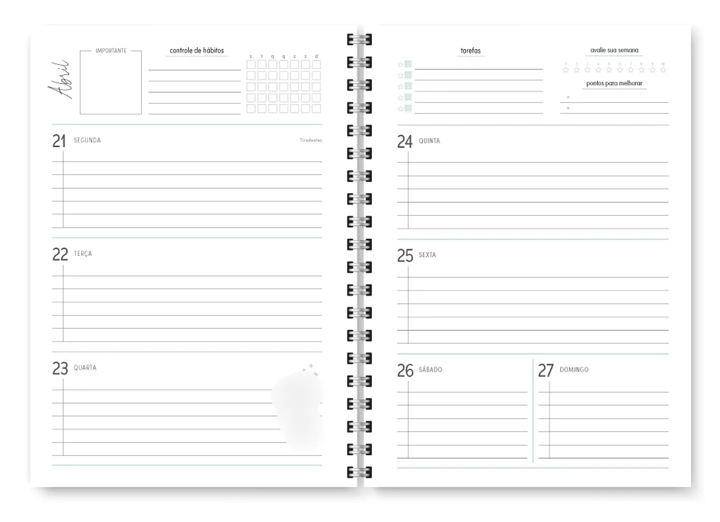 Arquivo Combo Miolo Planner Cores 2025 Horizontal - Trilha 8