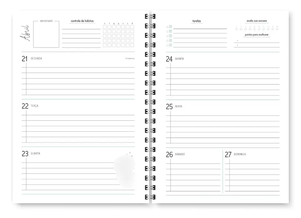Arquivo Combo Miolo Planner Cores 2025 Horizontal - Trilha 8