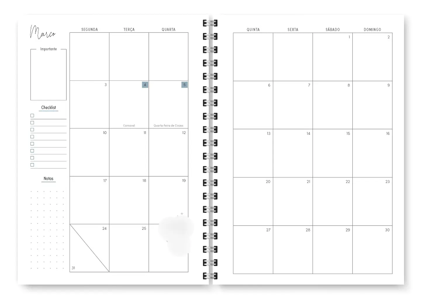 Arquivo Combo Miolo Planner Cores 2025 Horizontal - Trilha 11