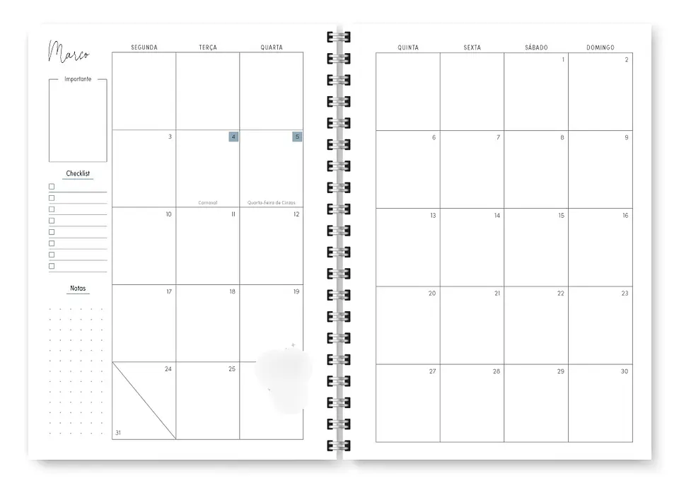 Arquivo Combo Miolo Planner Cores 2025 Horizontal - Trilha 11