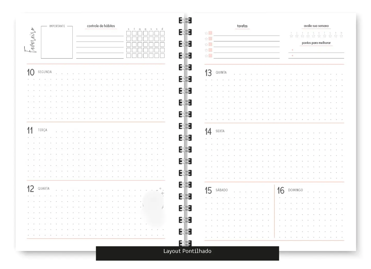 Arquivo Combo Miolo Planner Cores 2025 Horizontal - Trilha 15