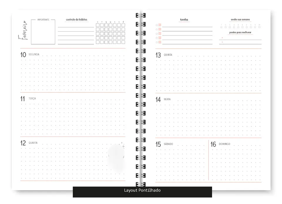 Arquivo Combo Miolo Planner Cores 2025 Horizontal - Trilha 15