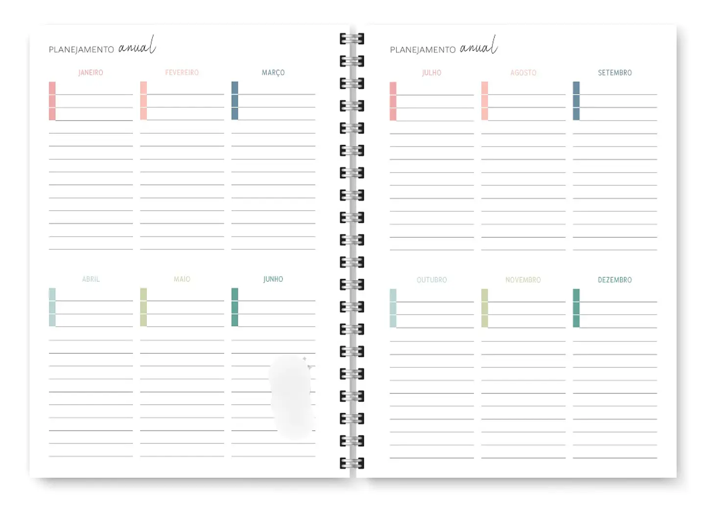 Arquivo Combo Miolo Planner Cores 2025 Horizontal - Trilha 23