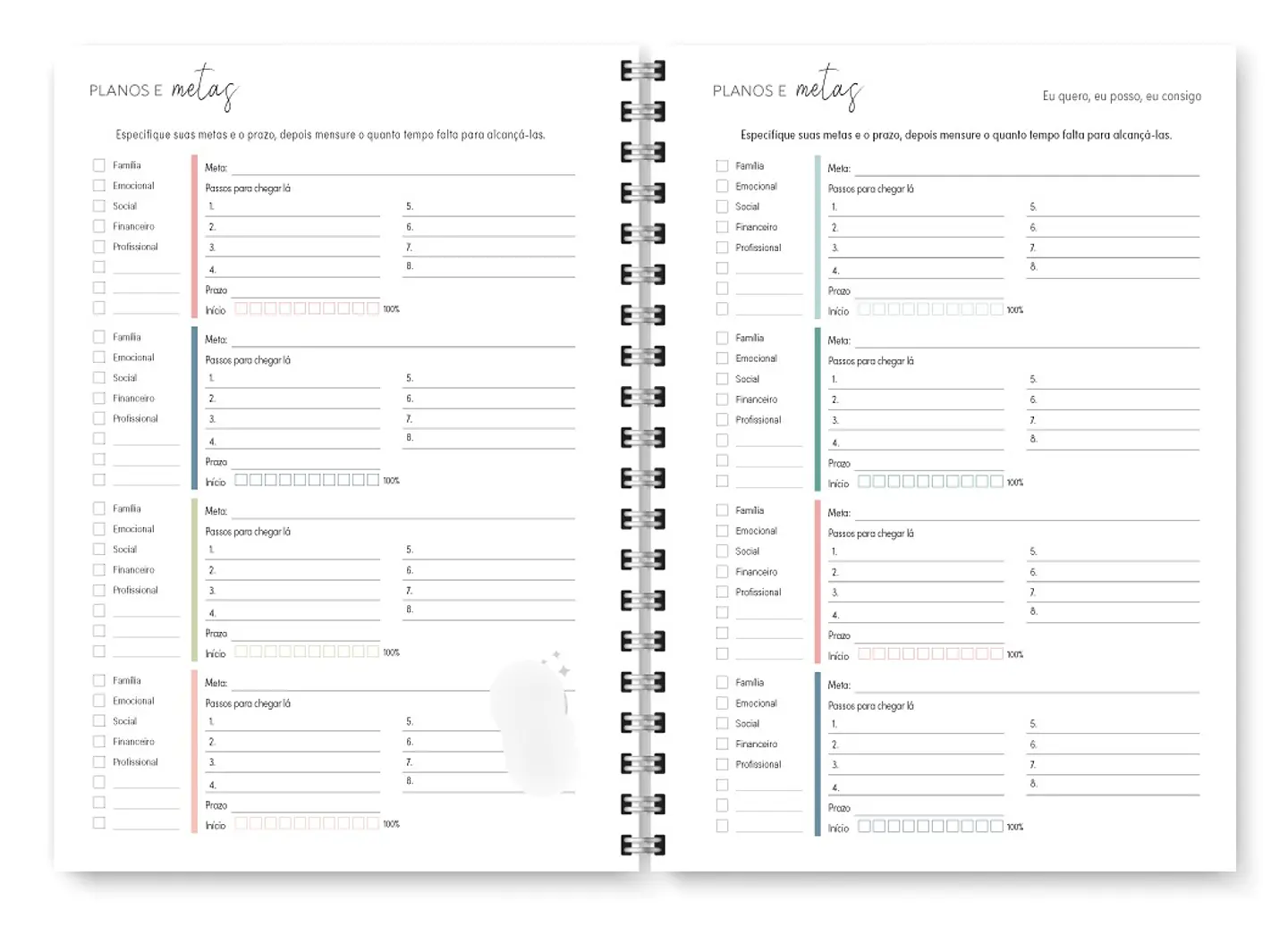 Arquivo Combo Miolo Planner Cores 2025 Horizontal - Trilha 24