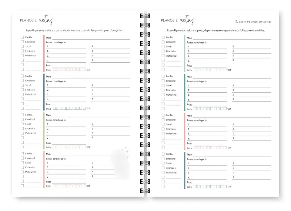Arquivo Combo Miolo Planner Cores 2025 Horizontal - Trilha 24