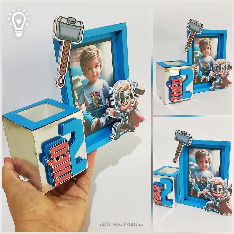 Arquivo de Corte Centro de Mesa com Quadro Vingadores 1