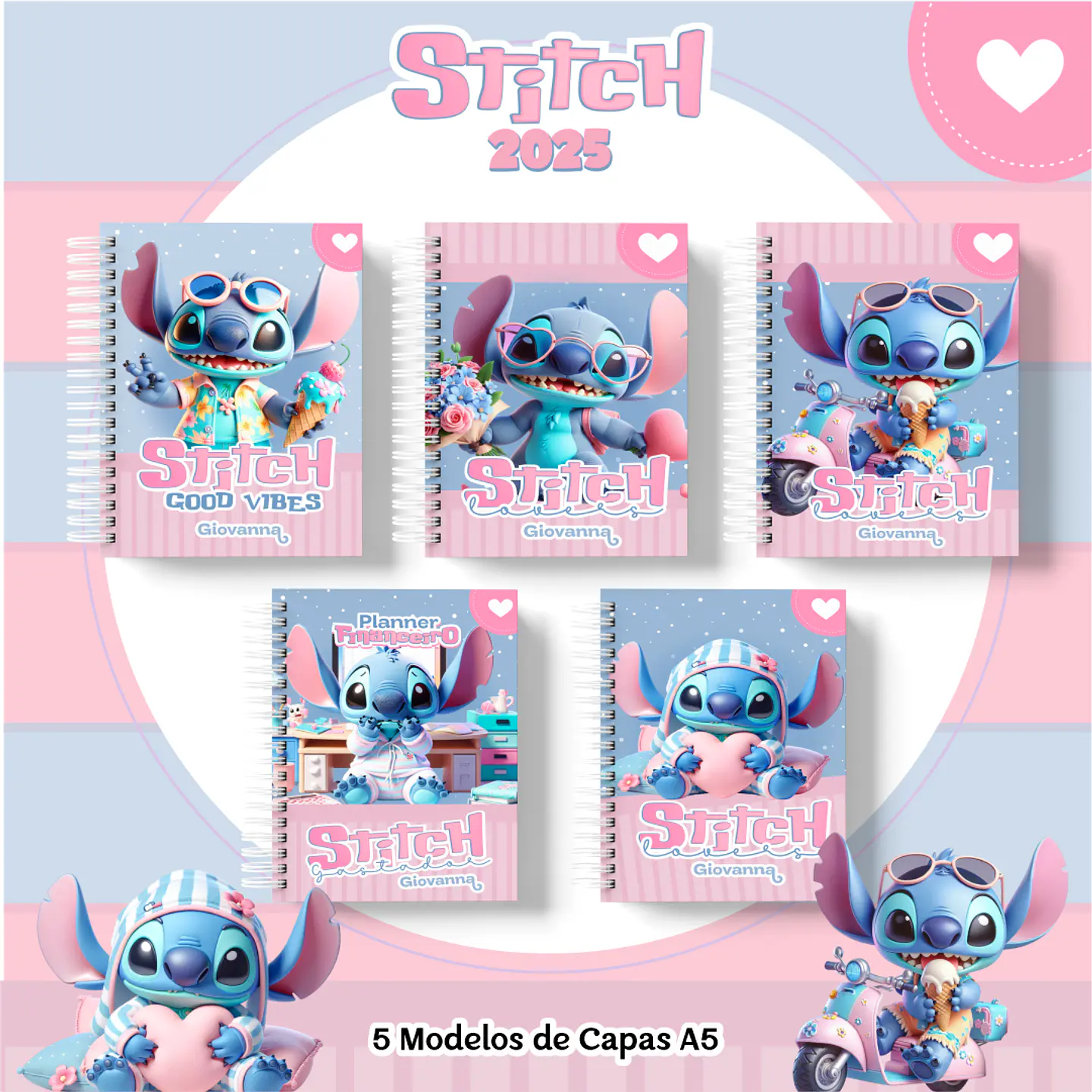 Arquivo Super Combo Encadernação Stitch - Pamella 11