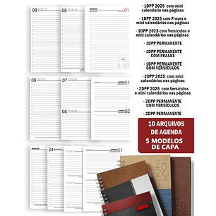 Arquivo Super Combo 10 Agendas 2025 e Permanente Masculina com 5 Modelos de Capa - Bicho