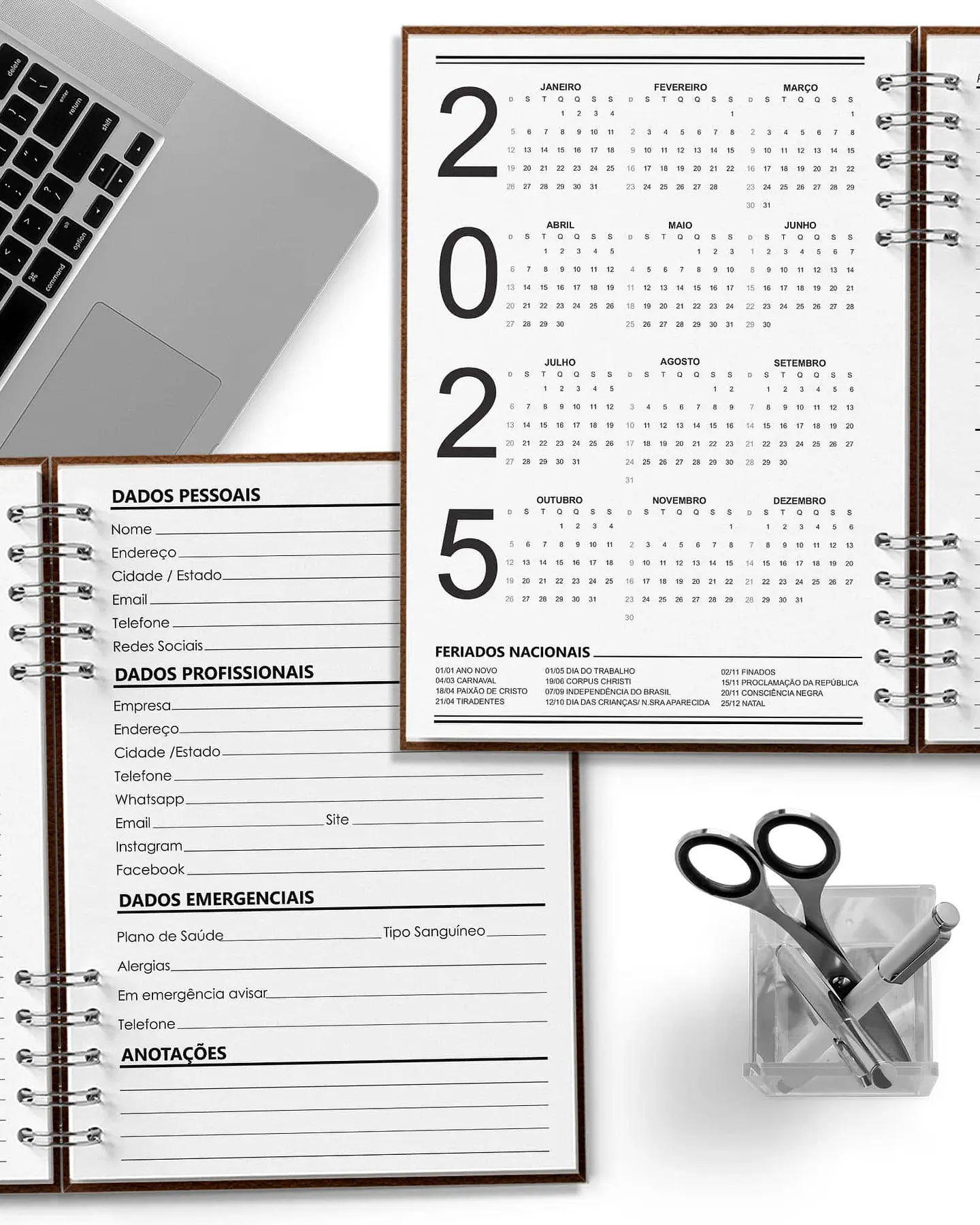 Arquivo Super Combo 10 Agendas 2025 e Permanente Masculina com 5 Modelos de Capa - Bicho 11