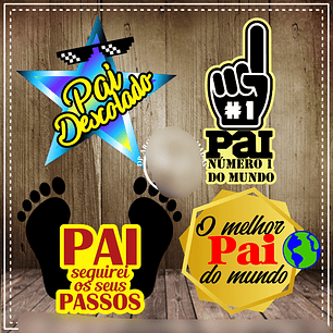 Arquivo Topo de Bolo Dia dos Pais Combo 4 Topos