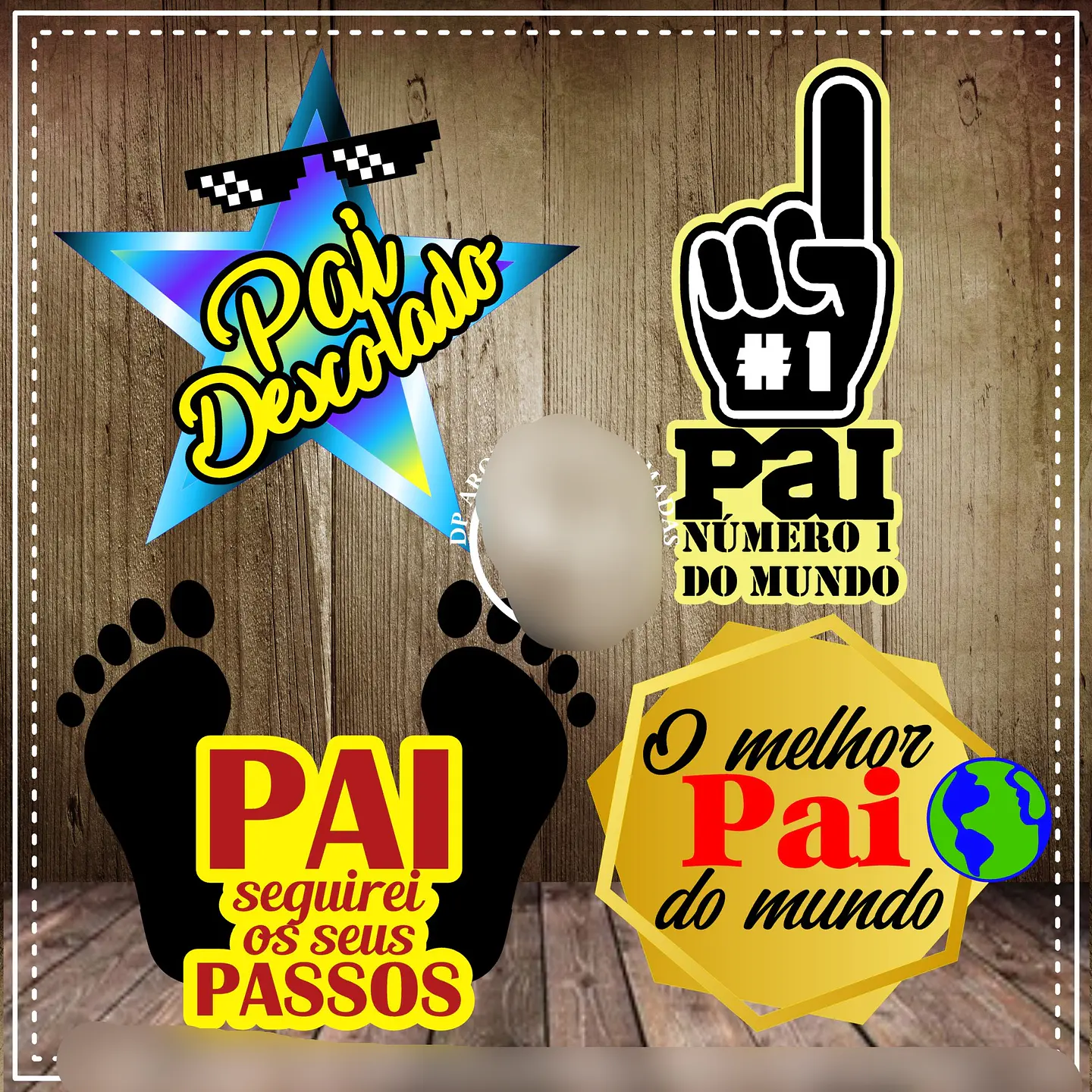 Arquivo Topo de Bolo Dia dos Pais Combo 4 Topos 1